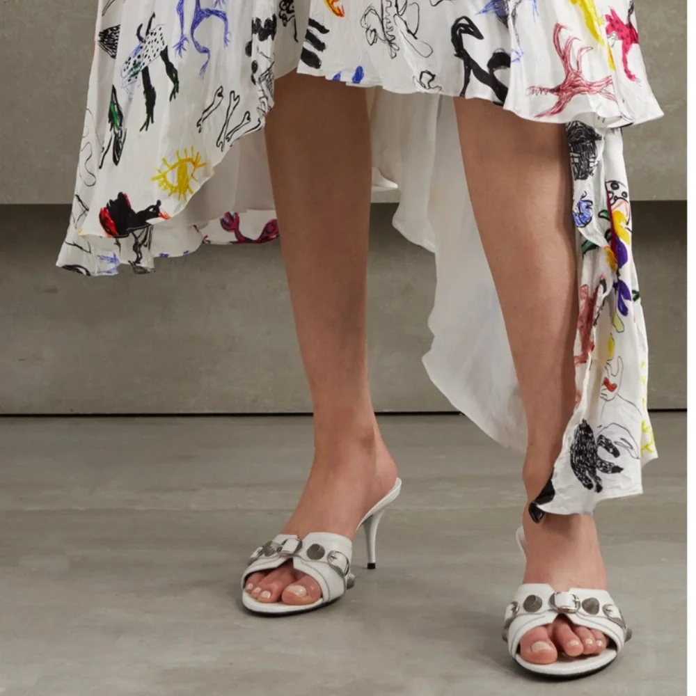 Balenciaga Cagole embellished leather mules size 38 - Picture 2 of 10